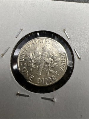 Error Collector's Lot 1964 10c Clipped Silver Dime & Blank Cent Planchet UNC