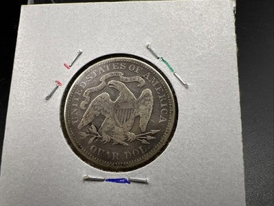 1877 P 25c Liberty Seated Quarter Coin VF Very Fine Circulated