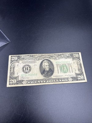 1934 $20 FRN Federal Reserve Note New York City District VG Very Good Circ