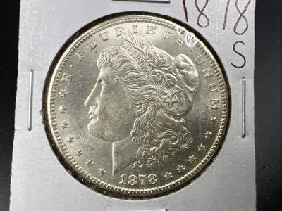 1878 S $1 Morgan Silver Dollar Coin Choice BU UNC Broken O Reverse VAM SK#A
