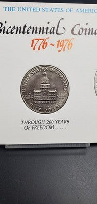 3 Coin $1 50c 25c 1776 - 1976 United States of America Bicentennial Coinage Set