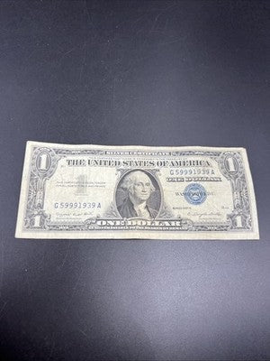 1957 A $1 One Dollar US Silver Certificate VG Circ Neat Serial #59991939