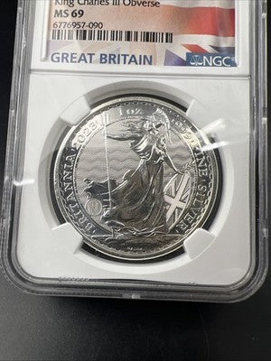 2023 Great Britain UK 1 Oz Silver Britannia King Charles NGC MS69 #090