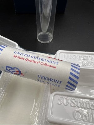 US Mint Certified 2001 D Vermont State Statehood Quarter Roll BU UNC