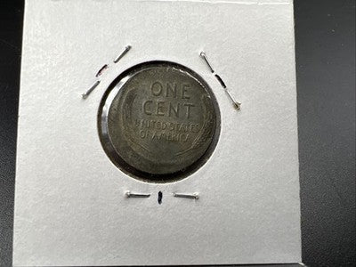 1943 1c Lincoln Steel Cent Penny Broadstruck Errror Coin VG / F Circ