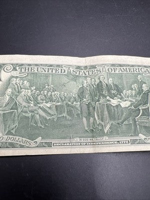 1976 $2 Bicentennial Federal Reserve Note VF Semi Radar Serial #25000026