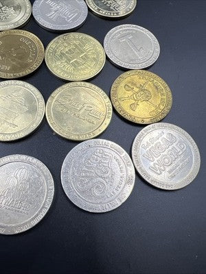 Lot of 20 $1 Casino Dollar Gaming Tokens Metal Circulated Conditions SKU#7542