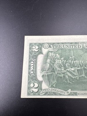 1976 $2 Two Dollar Bicentennial Bill Brookyln NY Postmarked (no Stamp) UNC #276