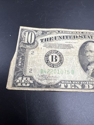 1934 Mule A $10 FRN Ten Dollar Federal Reserve Note New York District Good Circ