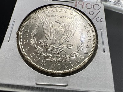 1900 O / CC Morgan Silver Dollar Coin BU UNC Details Reverse Damage Dig