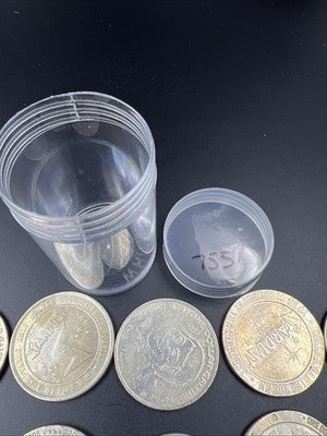 Lot of 20 $1 Casino Dollar Gaming Tokens Metal Circulated Conditions SKU#7551
