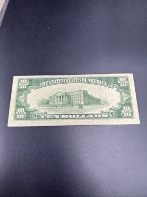 1934 A $10 FRN Ten Dollars Federal Reserve Note VG Circ #324