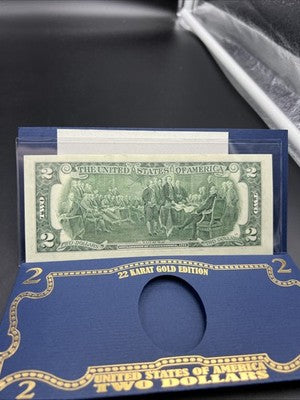 Golden Enhanced 2013 2 Two Dollar Federal Reserve Note Uncirculated #74