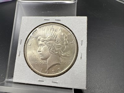 1923 P $1 Peace Silver Dollar Coin Laminated Planchet Error Reverse BU UNC