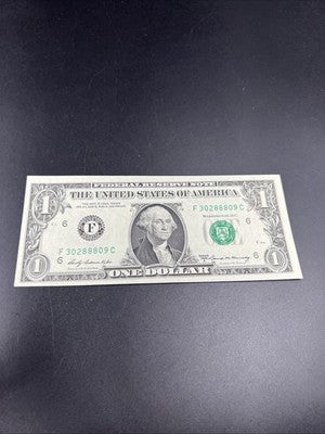1969 $1 One Dollar FRN Federal Reserve Note UNC #809