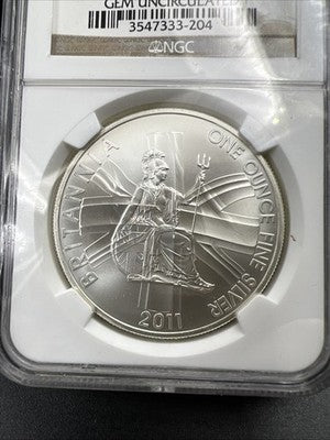 2011 Matte Britannia 1 Oz Silver Coin 1 of 2337 Struck Limited Edition NGC