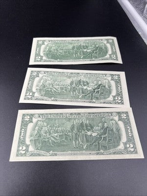 $2 Bill Collector's Set 1976 1995 2013 Federal Reserve Notes AU / UNC Conditions
