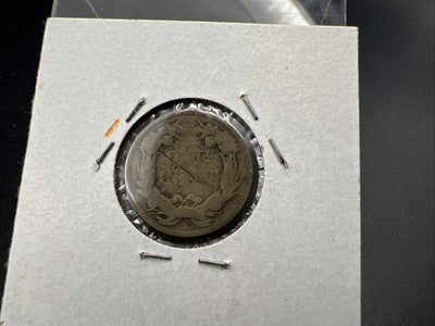 1857 1c Flying Eagle Cent Penny Coin AG Details Very Circulated Rev Damage SK#A