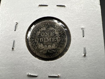 1857 10c Seated Liberty Silver Dime AG About Good Details Damaged