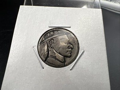 Hobo Buffalo Nickel Coin Modern Carving SKU#A