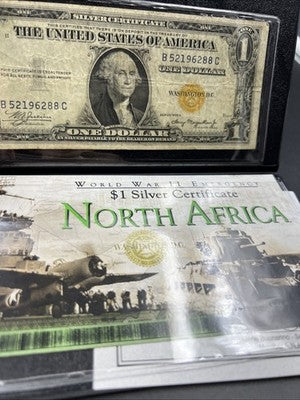1935 A $1 North Africa Yellow Seal Silver Certificate CH VG Very Good Circ #288
