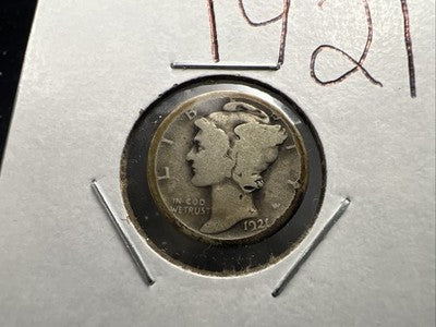 1921 P 10c Mercury Silver Dime Coin AG About Good Semi Key Date