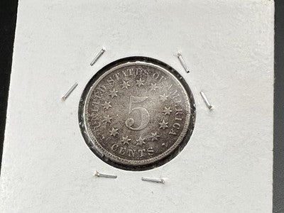 1870 5c Shield Nickel Coin FS-102 DDO Double Die Obverse VG Details Very Circ
