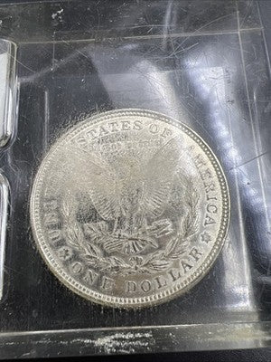 1921 P $1 Morgan Silver Dollar AU Details in Plastic Sandglass display