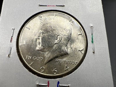 1964 D 50c Kennedy 90% Silver Half Dollar Coin BU NC Neat Toning Reverse SK#1