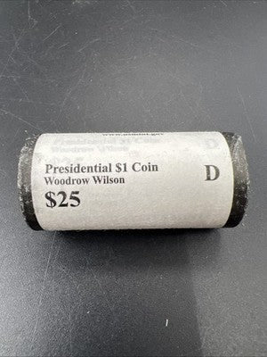 2013 D Woodrow Wilson Presidential Dollar US Mint BU Roll 25 Coins