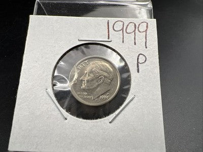1999 P 10c Roosevelt Dime Coin Incuse Error AU