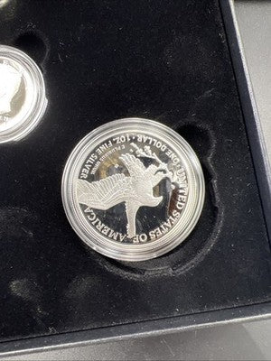 2021 Limited Edition US Silver Proof Set Complete T1 & 2 Silver Eagles w Box COA