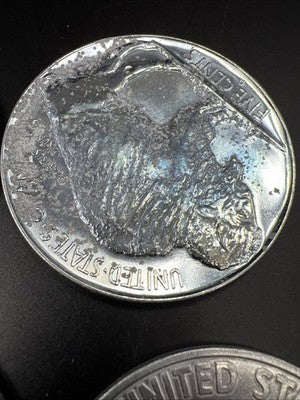 Lot of 4 Used Large 3 Inch Novelty Pewter Coin/Coaster/Paperweight Kennedy Ike +