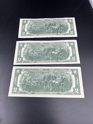 Lot of 3 Bicentennial 1976 $2 - One Naples FL Postal & 2 Same Block FRNS