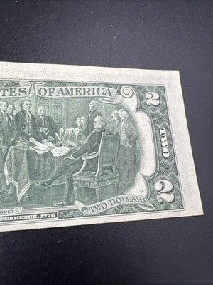 1976 $2 Two Dollar Bicentennial Bill Brookyln NY Postmarked (no Stamp) UNC #276