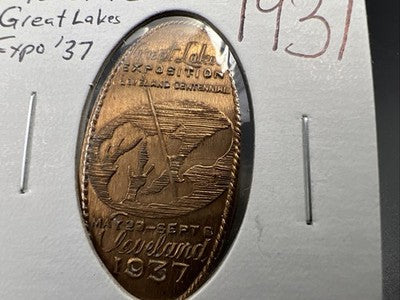 1937 Elongated M&D-12 Cleveland Great Lakes Exposition Gem UNC Mint Luster PQ