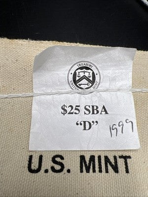 25 Coin US Mint Bag BU UNC 1999 D SBA Susan B Anthony Dollar Coins