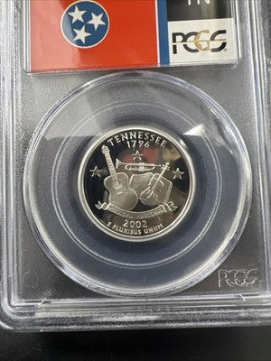 2002 S Proof Silver Tennessee Statehood Quarter Coin PCGS PR69 DCAM #568