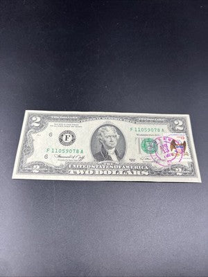 1976 $2 Bicentennial Two Dollar Bill CH VF Circ Smyrna GA Postal Bill #78