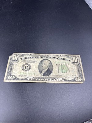 1934 A $10 FRN Ten Dollar Federal Reserve Note New York District VG Circ #27