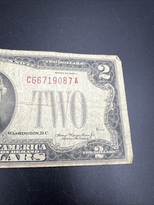 1928 G $2 Two Dollar USN Red Seal G / VG Circ #087
