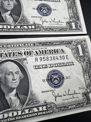 3 Consecutive 1935 C $1 US Silver Certificates CH AU About UNC #430