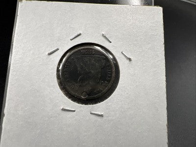 JMS Monogram Love Token on 1876 10c Liberty Seated Silver Dime Circ Holed