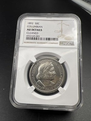 1892 Columbian Commemorative Silver Half Dollar Coin NGC AU Details #3