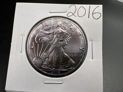 2016 1 Oz ASE American Silver Eagle Coin Gem BU UNC Neat Toning Toner