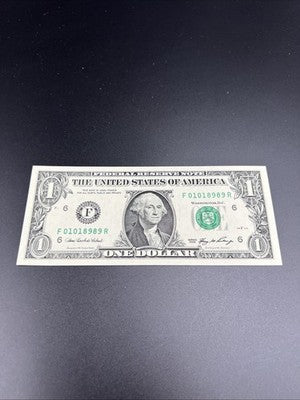 2006 $1 FRN Federal Reserve Note Neat Serial #01018989