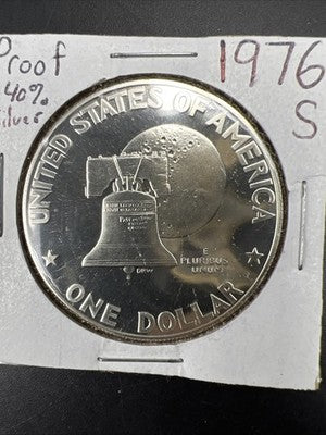 Appollo Collector's Set 1969 CU-NI Appollo 11 Medal & 1976 $1 40% Silver Ike $1