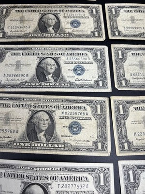 Lot of 16 1957 1935 $1 Dollar Silver Certificate Blue Seal Notes VG / F #42