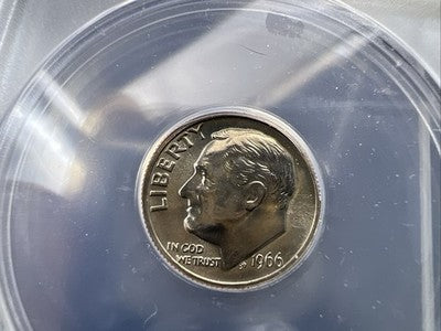 1966 10c Roosevelt Dime FS-401 5 On Cheek SP67 FSB MS67 Gem BU ANACS