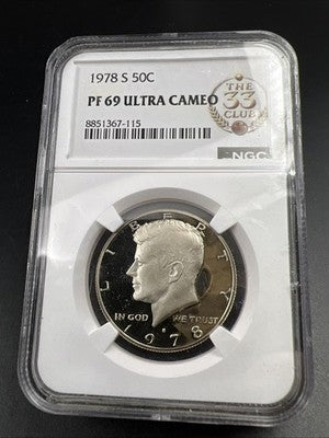 1978 S 50c Kennedy Proof 50c Copper Nickel Half Dollar NGC 33 Club PF69 UCAM #15
